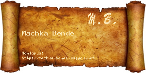 Machka Bende névjegykártya